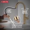 imageDelta Nicoli Matte Black Kitchen Faucet with Pull Down Sprayer Modern Single Hole Kitchen Sink Faucet Single Handle Matte Black 19867LFBLChampagne Bronze