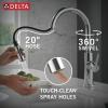 imageDelta Nicoli Matte Black Kitchen Faucet with Pull Down Sprayer Modern Single Hole Kitchen Sink Faucet Single Handle Matte Black 19867LFBLChrome