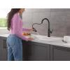imageDelta Nicoli Matte Black Kitchen Faucet with Pull Down Sprayer Modern Single Hole Kitchen Sink Faucet Single Handle Matte Black 19867LFBLMatte Black