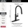 imageDelta Nicoli Matte Black Kitchen Faucet with Pull Down Sprayer Modern Single Hole Kitchen Sink Faucet Single Handle Matte Black 19867LFBLMatte Black