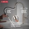 imageDelta Nicoli Matte Black Kitchen Faucet with Pull Down Sprayer Modern Single Hole Kitchen Sink Faucet Single Handle Matte Black 19867LFBLStainless