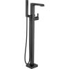 imageDelta Faucet Ara FloorMount Freestanding Tub Filler with Handheld Sprayer  T4767  Bathtub Faucet for Bathroom Fixtures  Chrome Valve Sold SeparatelyMatte Black