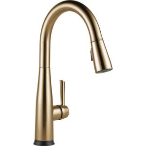 imageDelta Essa Touchless Kitchen Faucet with Touch Technology Brushed Nickel Kitchen Sink Faucet with Pull Down Sprayer Single Hole Arctic Stainless 9113TLARDSTChampagne Bronze