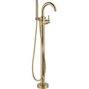 imageDelta Faucet Trinsic FloorMount Freestanding Tub Filler with Hand Held Shower Champagne Bronze T4759CZFL Valve Not IncludedChampagne Bronze