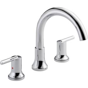 imageDelta Faucet Trinsic Roman Tub Trim  T2759BL  Modern Bathroom Tub Faucet Set  Includes Tub Faucet ampamp Handles  Matte Black Valve Sold SeparatelyChrome