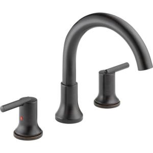 imageDelta Faucet Trinsic Roman Tub Trim  T2759BL  Modern Bathroom Tub Faucet Set  Includes Tub Faucet ampamp Handles  Matte Black Valve Sold SeparatelyVenetian Bronze