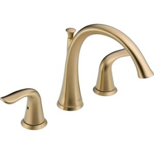 imageDelta T2738CZ Lahara Two Handle Roman Tub Faucet Trim Champagne BronzeChampagne Bronze