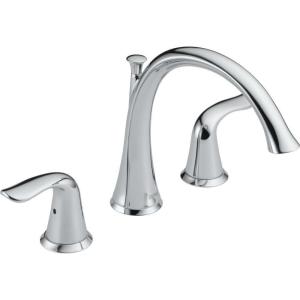 imageDelta T2738CZ Lahara Two Handle Roman Tub Faucet Trim Champagne BronzeChrome