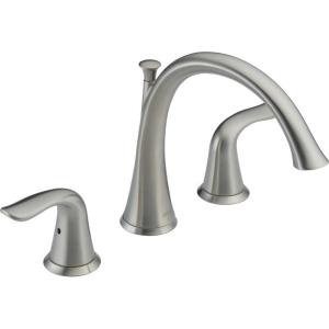 imageDelta T2738CZ Lahara Two Handle Roman Tub Faucet Trim Champagne BronzeStainless
