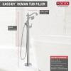 imageDelta Faucet Cassidy FloorMounted Freestanding Tub Filler with Handheld Shower  Tub Faucet  T4797FLLHP  Bathroom Fixtures  Chrome Valve Sold SeparatelyChampagne Bronze