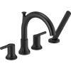 imageDELTA FAUCET T4759BL Roman Tub Trim with Hand Shower DeckMount with Diverter Matte Black