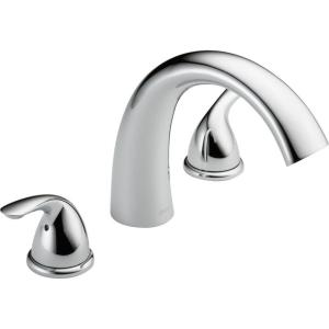 imageDelta Faucet Classic 2Handle Widespread Roman Tub Faucet  Brushed Nickel Tub Faucet  Stainless T2705SS Valve Not IncludedChrome
