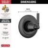 imageDelta Faucet Saylor Brushed Nickel 3Setting Shower Handle Diverter Trim Kit Diverter Valve Trim Kit Shower Diverter Kit Stainless T11835SS Valve Not IncludedMatte Black