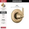 imageDelta Faucet Saylor Brushed Nickel 3Setting Shower Handle Diverter Trim Kit Diverter Valve Trim Kit Shower Diverter Kit Stainless T11835SS Valve Not IncludedChampagne Bronze