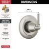 imageDelta Faucet Saylor Brushed Nickel 3Setting Shower Handle Diverter Trim Kit Diverter Valve Trim Kit Shower Diverter Kit Stainless T11835SS Valve Not IncludedStainless