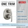 imageDelta Faucet Tetra 14 Series Matte Black 6Setting Integrated Diverter Valve Trim Kit Black Diverter Valve Trim Kit Shower Trim Kit Matte Black T24989BL Valve Not IncludedLumicoat Stainless