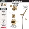 imageDelta Faucet Trinsic 3Setting Shower Handle Diverter Trim Kit Diverter Valve Trim Kit Gold 3 Way Shower Diverter Delta Diverter Trim Champagne Bronze T11859CZ Valve Not IncludedChampagne Bronze