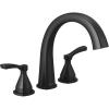 imageDelta Faucet Stryke Roman Tub Faucet  T2777BL  Modern Bathtub Faucet ampamp Lever Handles  Sleek Bathroom Fixtures  Matte Black Lever Handles Valve Sold SeparatelyMatte Black