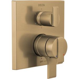 imageDelta Faucet Ara 17 Series 6Setting Integrated Diverter Valve Trim Kit Black Diverter Valve Trim Kit Shower Trim Kit Matte Black T27967BL Valve Not IncludedChampagne Bronze
