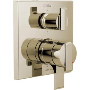 imageDelta Faucet Ara 17 Series 6Setting Integrated Diverter Valve Trim Kit Black Diverter Valve Trim Kit Shower Trim Kit Matte Black T27967BL Valve Not IncludedPolished Nickel