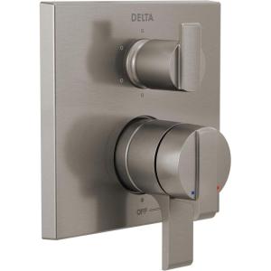 imageDelta Faucet Ara 17 Series 6Setting Integrated Diverter Valve Trim Kit Black Diverter Valve Trim Kit Shower Trim Kit Matte Black T27967BL Valve Not IncludedStainless