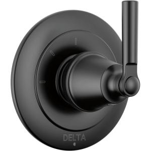 imageDelta Faucet Saylor Brushed Nickel 3Setting Shower Handle Diverter Trim Kit Diverter Valve Trim Kit Shower Diverter Kit Stainless T11835SS Valve Not IncludedMatte Black