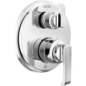 imageDelta Faucet Tetra 14 Series Brushed Nickel 3Setting Integrated Diverter Valve Trim Kit Brushed Nickel Diverter Valve Trim Kit Shower Trim Kit Lumicoat Stainless T24889SSPR Valve Not IncludedLumicoat Chrome