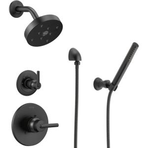 imageDelta Faucet Trinsic 3Setting Shower Handle Diverter Trim Kit Diverter Valve Trim Kit Gold 3 Way Shower Diverter Delta Diverter Trim Champagne Bronze T11859CZ Valve Not IncludedMatte Black