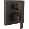 imageDELTA FAUCET T24967BL Angular Modern Monitor 14 Series Valve 6Setting Integrated Shower Trim with Diverter Matte Black Valve Not IncludedVenetian Bronze