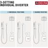 imageDelta Faucet Ara 3Setting Shower Handle Diverter Trim Kit Diverter Valve Trim Kit Black 3 Way Shower Diverter Delta Diverter Trim Matte Black T11867BL Valve Not IncludedMatte Black