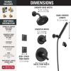 imageDelta Trinsic 6Setting Shower System  Matte Black Shower Head Handheld Body Sprays Handle Diverter and Valve Kit