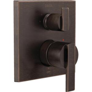 imageDELTA FAUCET T24867SS Stainless Ara Angular Modern Monitor 14 Series Valve Trim with 3Setting Integrated DiverterVenetian Bronze