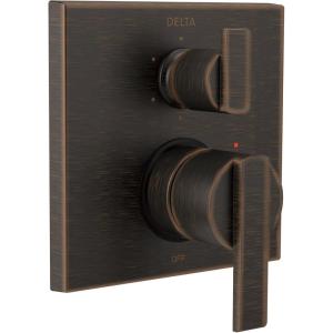 imageDELTA FAUCET T24967BL Angular Modern Monitor 14 Series Valve 6Setting Integrated Shower Trim with Diverter Matte Black Valve Not IncludedVenetian Bronze