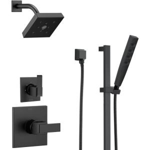 imageDelta Faucet Ara 3Setting Shower Handle Diverter Trim Kit Diverter Valve Trim Kit Black 3 Way Shower Diverter Delta Diverter Trim Matte Black T11867BL Valve Not IncludedMatte Black