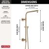 imageDelta Faucet Emerge Matte Black Shower Column Including Rain Shower Head Handheld Shower Shower Handle and Shower Valve Shower System Rainfall Shower Head Matte Black 58810BL Valve IncludedChampagne Bronze
