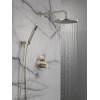 imageDelta Faucet Modern Raincan 2Setting Round Shower System Including Rain Shower Head and Handheld Spray Gold Rainfall Shower System Gold Shower Valve and Trim Kit Champagne Bronze 342702CZStainless
