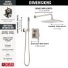 imageDelta Faucet Modern Raincan 2Setting Square Shower System Including Rain Shower Head and Handheld Spray Gold Rainfall Shower System Gold Shower Valve and Trim Kit Champagne Bronze 342701CZSpotShield Stainless