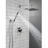 imageDelta Faucet Modern Raincan 2Setting Square Shower System Including Rain Shower Head and Handheld Spray Gold Rainfall Shower System Gold Shower Valve and Trim Kit Champagne Bronze 342701CZChrome