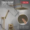 imageDelta Faucet Modern Raincan 2Setting Square Shower System Including Rain Shower Head and Handheld Spray Gold Rainfall Shower System Gold Shower Valve and Trim Kit Champagne Bronze 342701CZChampagne Bronze