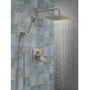 imageDelta Faucet Modern Raincan 2Setting Square Shower System Including Rain Shower Head and Handheld Spray Gold Rainfall Shower System Gold Shower Valve and Trim Kit Champagne Bronze 342701CZSpotShield Stainless
