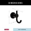 imageDelta Nicoli 1Pack Towel Hooks Matte Black Double Wall Mounted for Robes 2Prong Holder Bathroom Accessories NIC35MBMatte Black