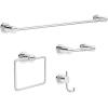 imageDelta Nicoli 1Pack Towel Hooks Matte Black Double Wall Mounted for Robes 2Prong Holder Bathroom Accessories NIC35MBPolished Chrome