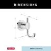 imageDelta Nicoli 1Pack Towel Hooks Matte Black Double Wall Mounted for Robes 2Prong Holder Bathroom Accessories NIC35MBPolished Chrome