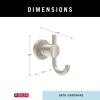 imageDelta Nicoli 1Pack Towel Hooks Matte Black Double Wall Mounted for Robes 2Prong Holder Bathroom Accessories NIC35MBSpotshield Brushed Nickel