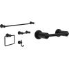 imageDelta Nicoli 4Pack Bathroom Set Matte Black 18quot Towel Rack Toilet Paper Holder Hand Towel Holder Towel Hook Bathroom Accessory Set Towel Holder 4Piece Hardware Set NIC64MBMatte Black
