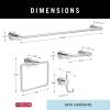 imageDelta Nicoli 4Pack Bathroom Set Matte Black 18quot Towel Rack Toilet Paper Holder Hand Towel Holder Towel Hook Bathroom Accessory Set Towel Holder 4Piece Hardware Set NIC64MBPolished Chrome