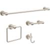 imageDelta Nicoli 4Pack Bathroom Set Matte Black 18quot Towel Rack Toilet Paper Holder Hand Towel Holder Towel Hook Bathroom Accessory Set Towel Holder 4Piece Hardware Set NIC64MBSpotshield Brushed Nickel