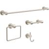 imageDelta Nicoli 1Pack 18 w 6quot Extender Towel Rack for Bathroom Matte Black Extendable 1824quot Towel Bar for Bathroom Wall Towel Holder Rod Wall Mounted NIC18MBSpotshield Brushed Nickel