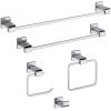 imageDelta Ara 1Pack Hand Towel Holder Polished Chrome Towel Racks for Bathroom Wall Square Towel Ring Holder for Bath Towel Hanger for Kitchen Bathroom Accessories 77546Chrome