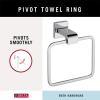 imageDelta Ara 1Pack Hand Towel Holder Polished Chrome Towel Racks for Bathroom Wall Square Towel Ring Holder for Bath Towel Hanger for Kitchen Bathroom Accessories 77546Polished Chrome
